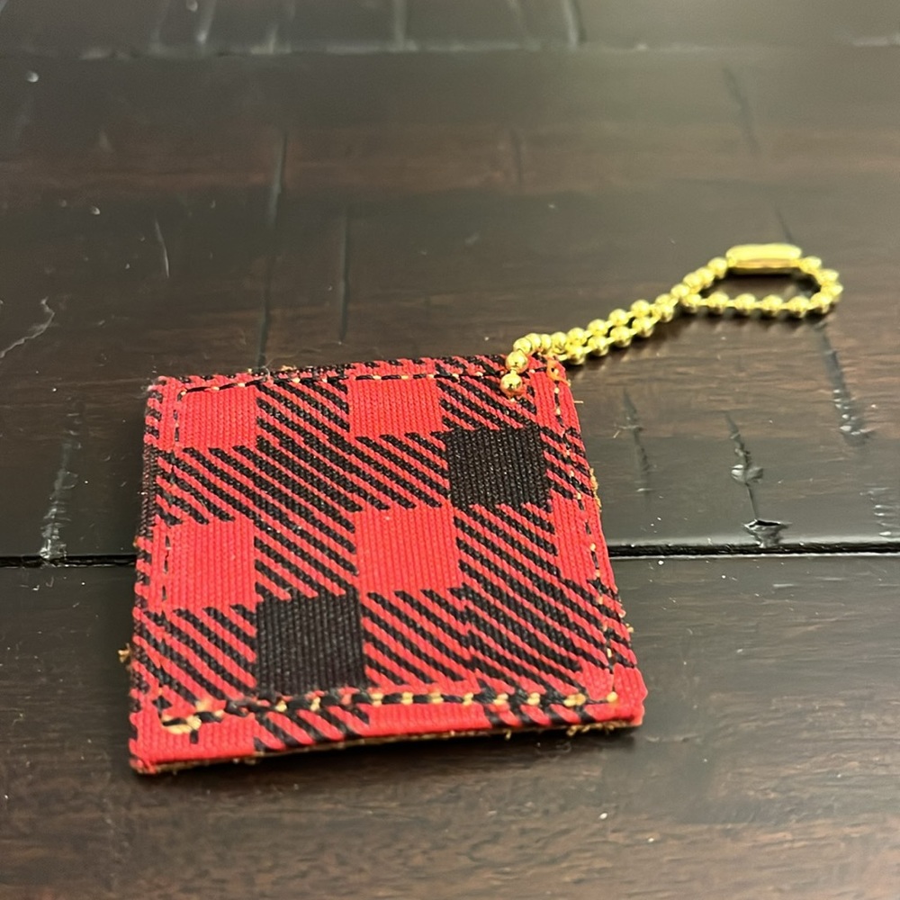 Timberland Leather boot hang tag key chain leather Buffalo Plaid Wheat - Picture 4 of 6